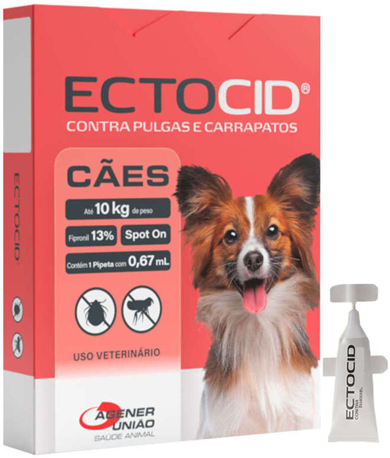 Antipulgas Agener Ectocid para Cães até 10Kg - 1 Pipeta