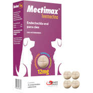 Endectocida Agener Mectimax Ivermectina Oral 12 Mg para Cães - 4 Comprimidos