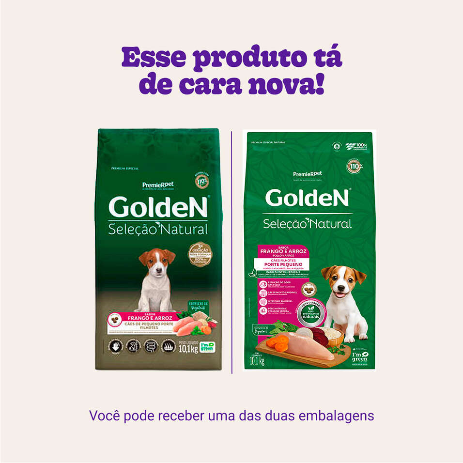 Ração Seca PremieR Pet Golden Seleção Natural para Cães Filhotes Mini Bits - 10,1Kg