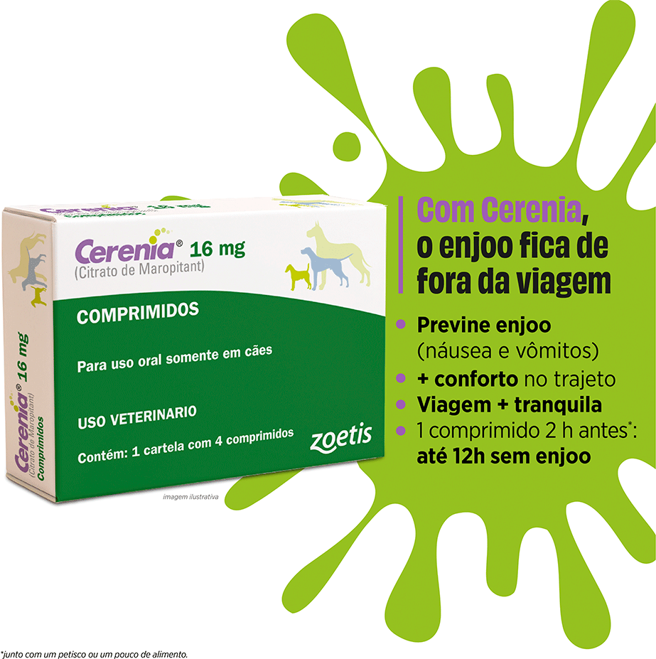Antiemético Zoetis Cerenia 16 mg para Cães - 4 Comprimidos