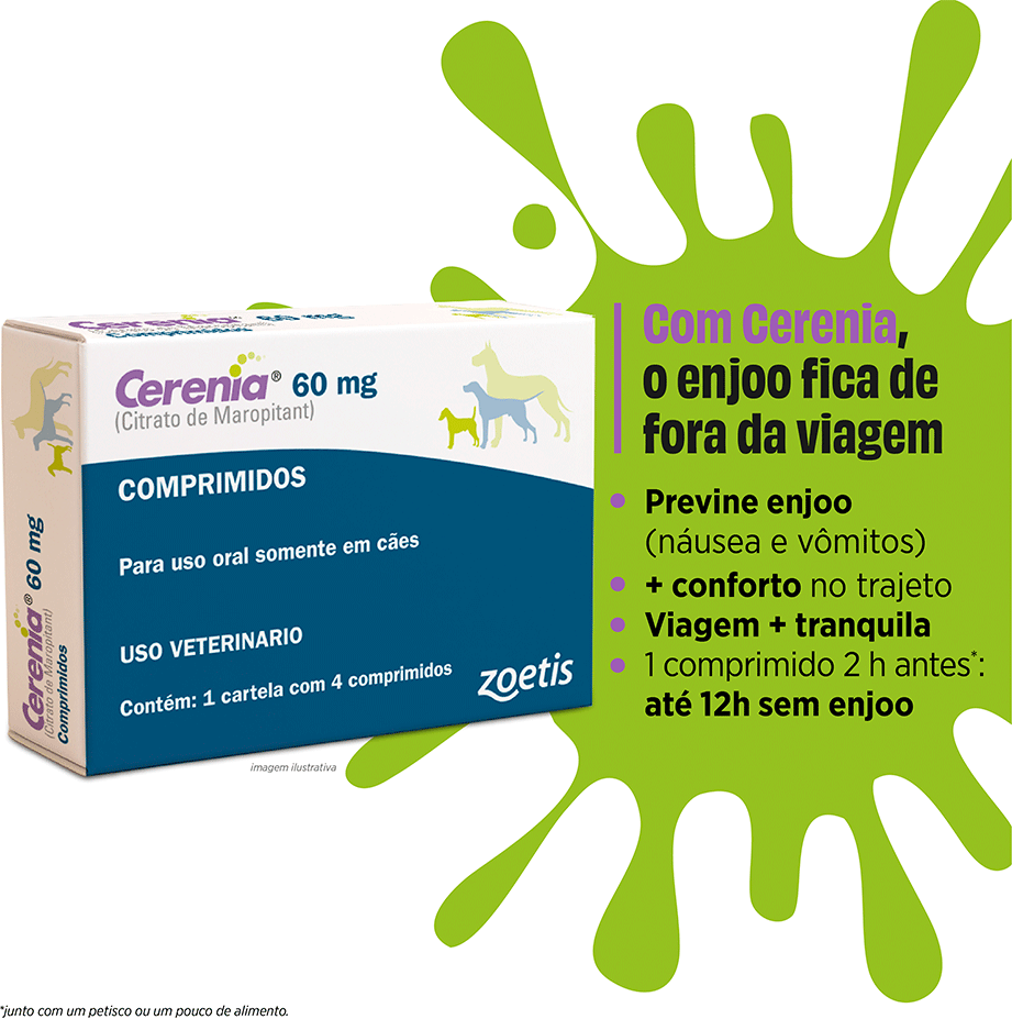 Antiemético Zoetis Cerenia 60 mg para Cães - 4 Comprimidos