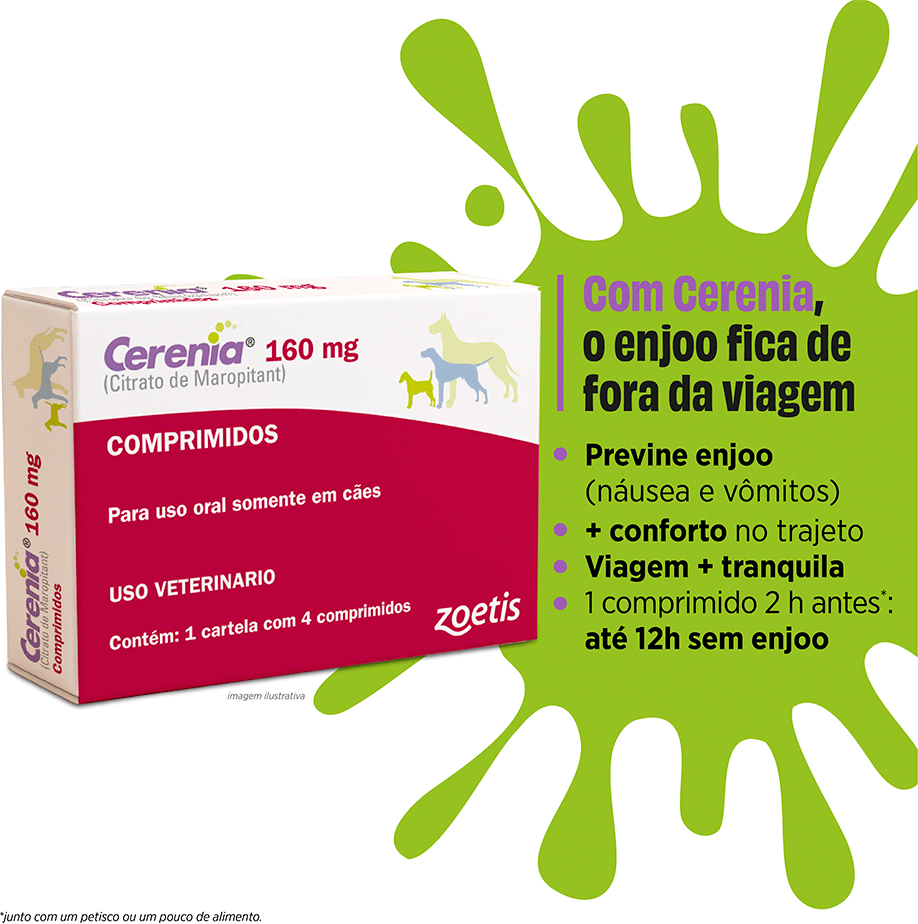 Antiemético Zoetis Cerenia 160 mg para Cães - 4 Comprimidos