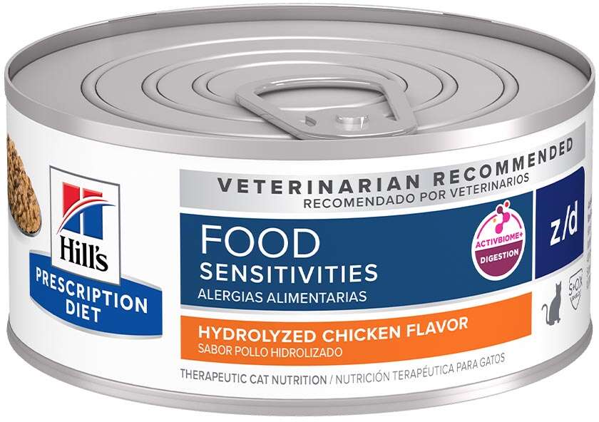 Ração Úmida Hill's Prescription Diet z/d Alergia Alimentares a Pele para Gatos Adultos - 156 g