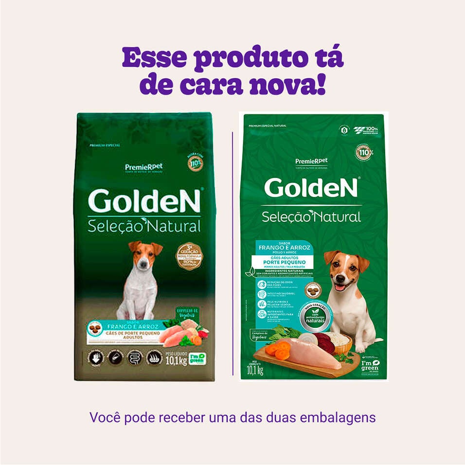 Ração Seca PremieR Pet Golden Seleção Natural para Cães Adultos Mini Bits - 10,1Kg