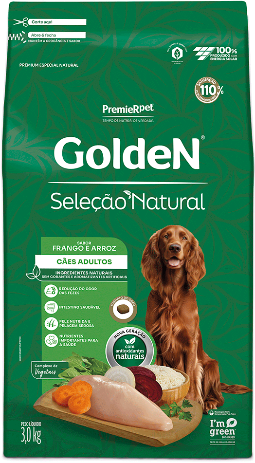 Ração Seca PremieR Pet Golden Seleção Natural para Cães Adultos - 3Kg