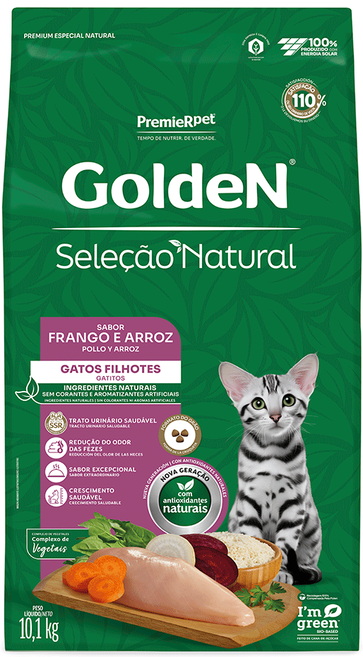 Ração Seca PremieR Pet Golden Seleção Natural para Gatos Filhotes - 10,1Kg