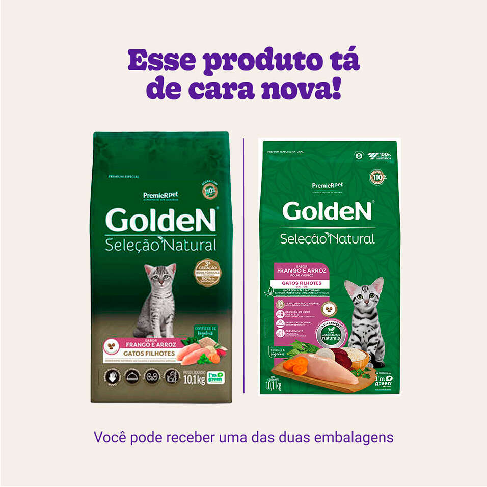 Ração Seca PremieR Pet Golden Seleção Natural para Gatos Filhotes - 10,1Kg