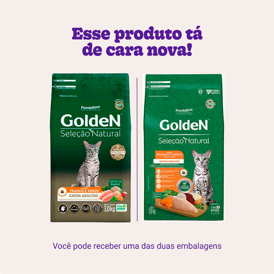 Ração Seca PremieR Pet Golden Seleção Natural para Gatos Adultos - 3Kg