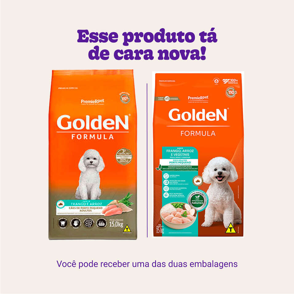 Ração Seca PremieR Pet Golden Formula Cães Adultos Frango e Arroz Mini Bits - 15Kg