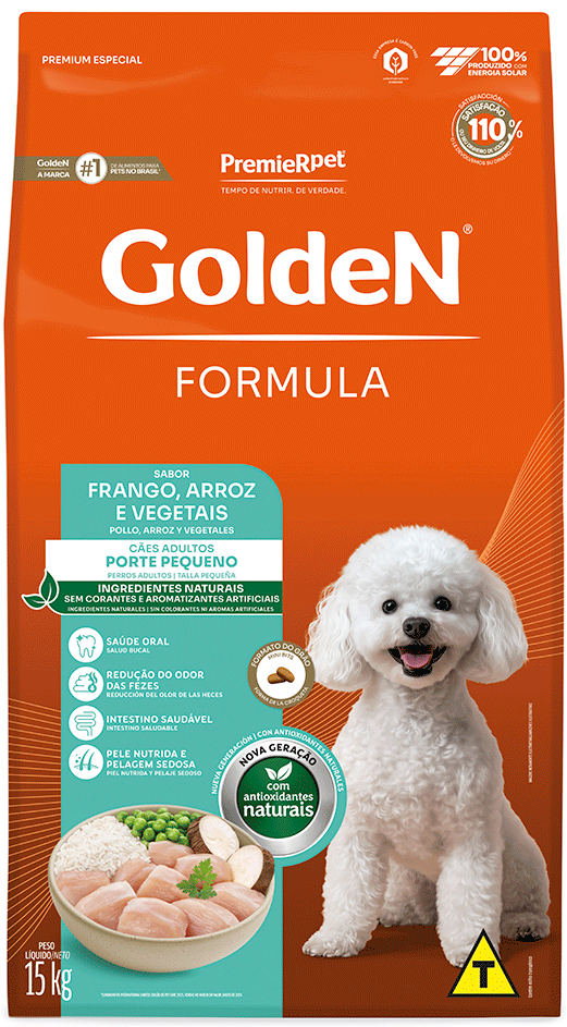 Ração Seca PremieR Pet Golden Formula Cães Adultos Frango e Arroz Mini Bits - 15Kg