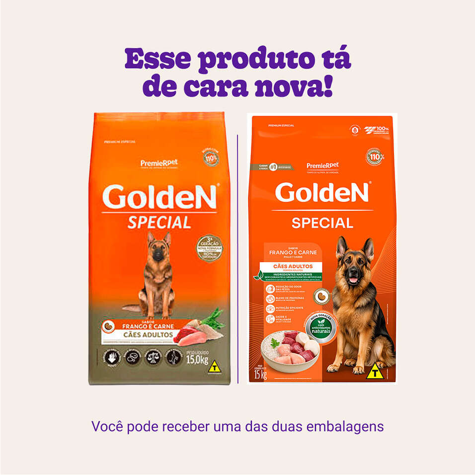 Ração Seca PremieR Pet Golden Special Cães Adultos Frango e Carne - 15Kg