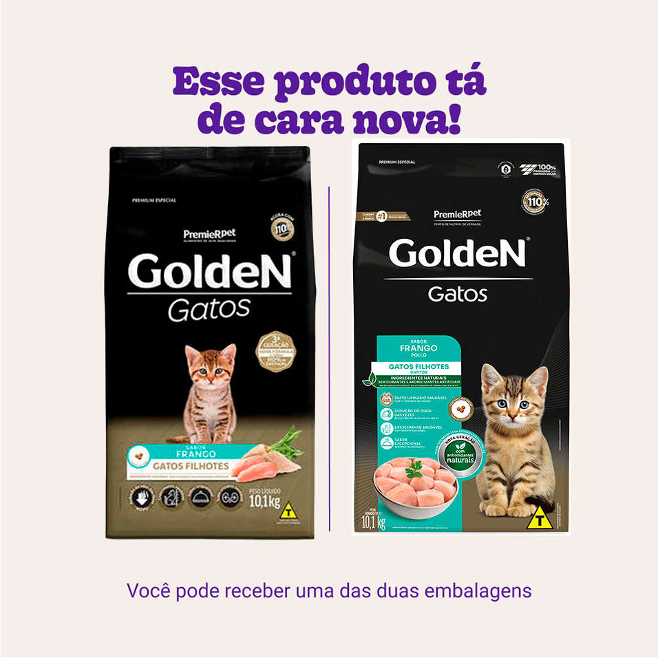 Ração Seca PremieR Pet Golden Gatos Filhotes Frango - 10Kg