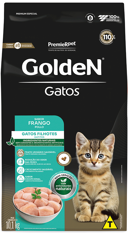 Ração Seca PremieR Pet Golden Gatos Filhotes Frango - 10Kg