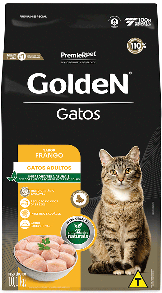 Ração Seca PremieR Pet Golden Gatos Adultos Frango - 10,1Kg