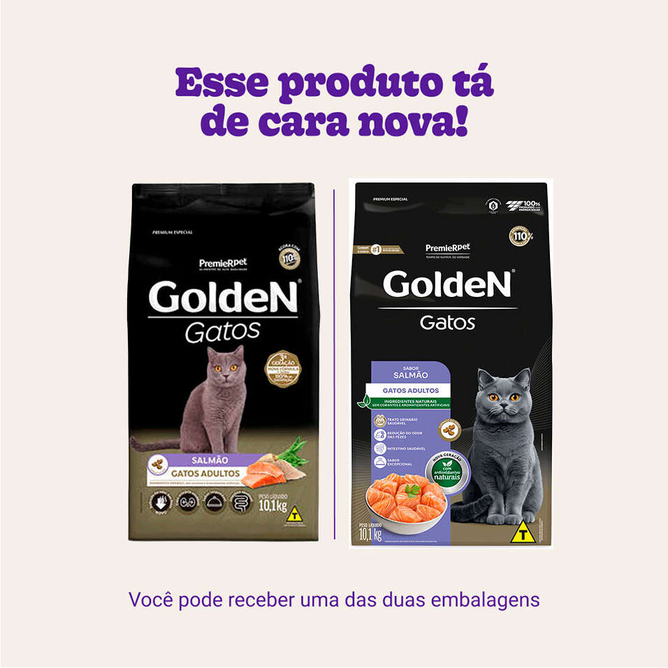 Ração Seca PremieR Pet Golden Gatos Adultos Salmão - 10Kg