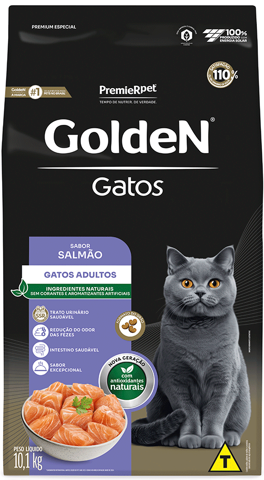Ração Seca PremieR Pet Golden Gatos Adultos Salmão - 10Kg