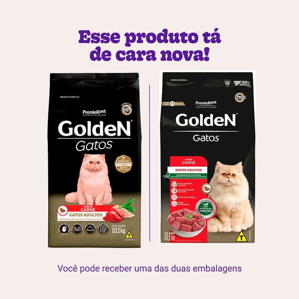 Ração Seca PremieR Pet Golden Gatos Adultos Carne - 10,1Kg