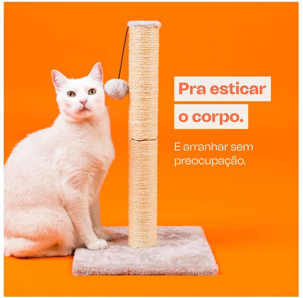 Brinquedo Arranhador Meau Poste de Sisal para Gatos - Tam. Único