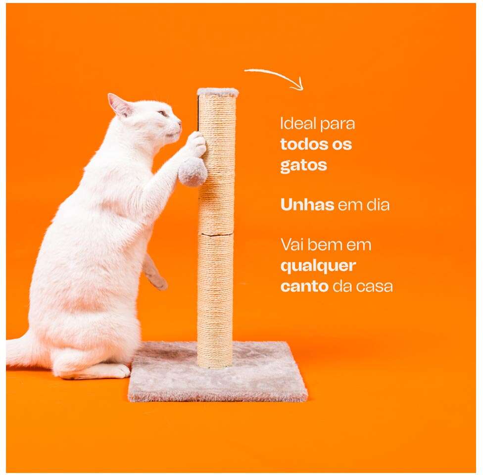 Brinquedo Arranhador Meau Poste de Sisal para Gatos - Tam. Único