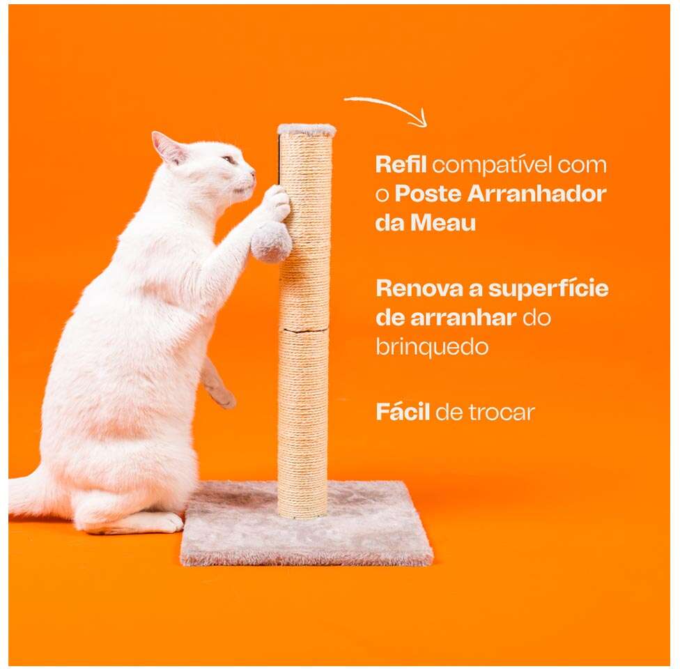 Refil Brinquedo Arranhador Meau Poste de Sisal para Gatos - Tam. Único