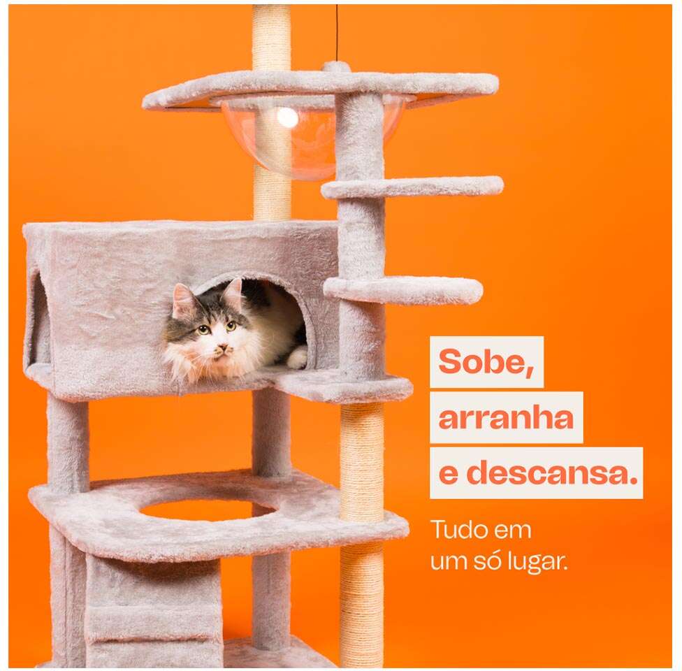 Brinquedo Arranhador Torre Meau 5 andares para Gatos - Tam. Único