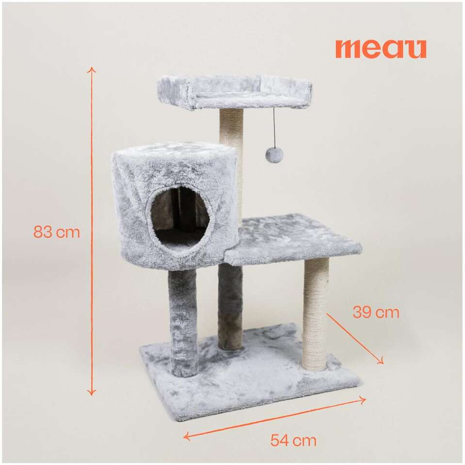 Brinquedo Arranhador Torre Meau 3 andares para Gatos - Tam. Único