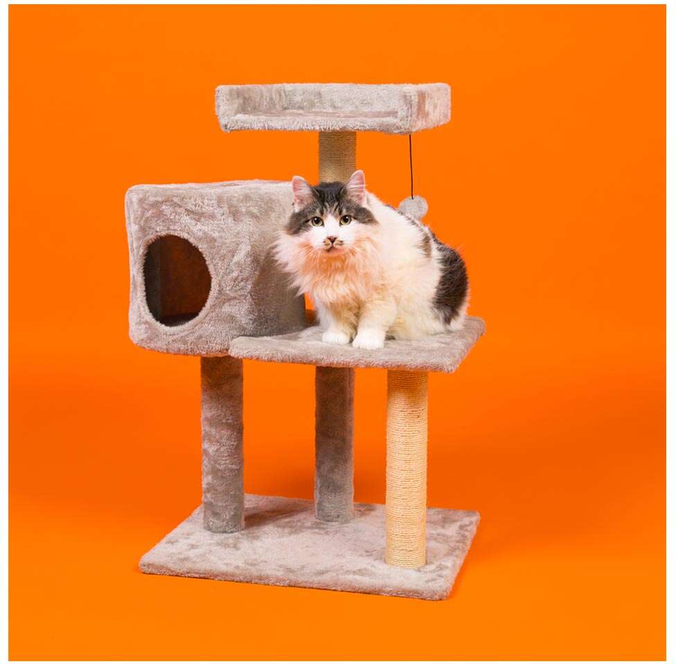 Brinquedo Arranhador Torre Meau 3 andares para Gatos - Tam. Único