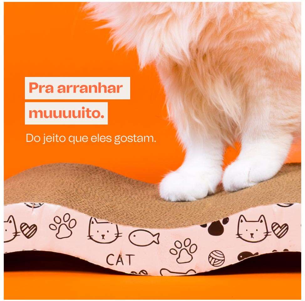 Brinquedo Arranhador Meau Ondulado de Papelão para Gatos - Tam. Único