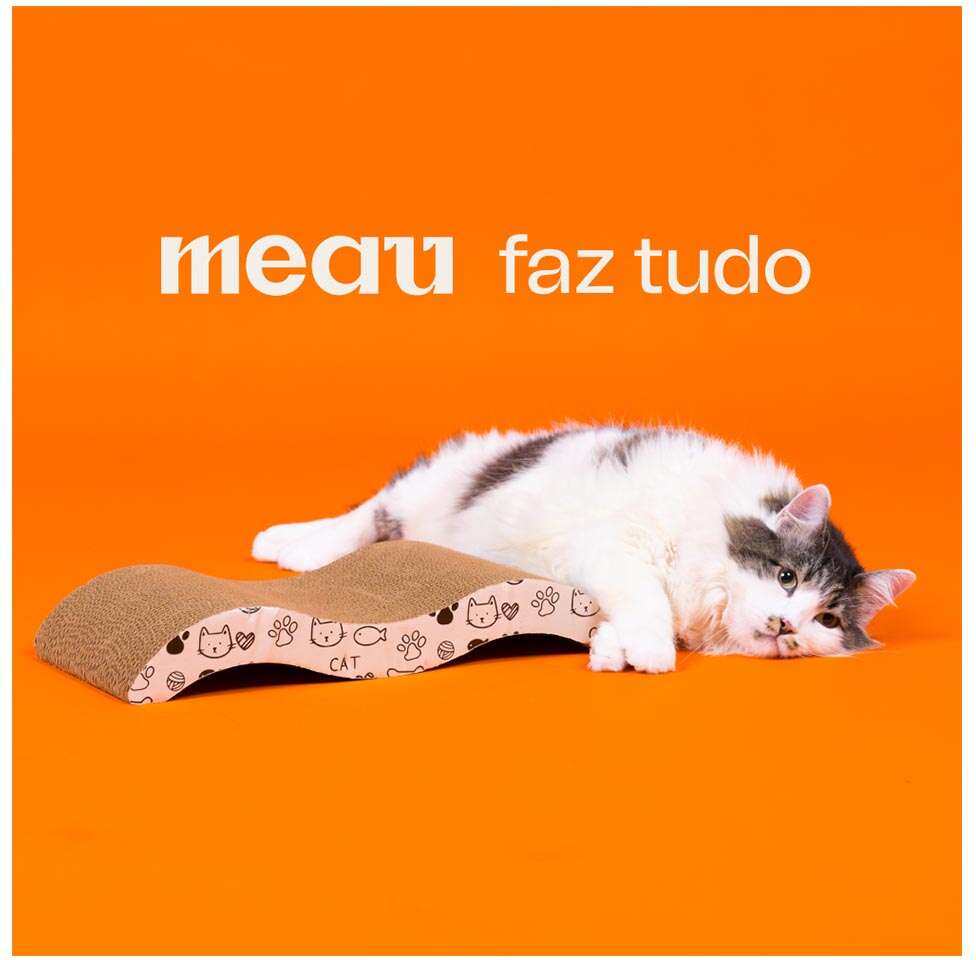 Brinquedo Arranhador Meau Ondulado de Papelão para Gatos - Tam. Único