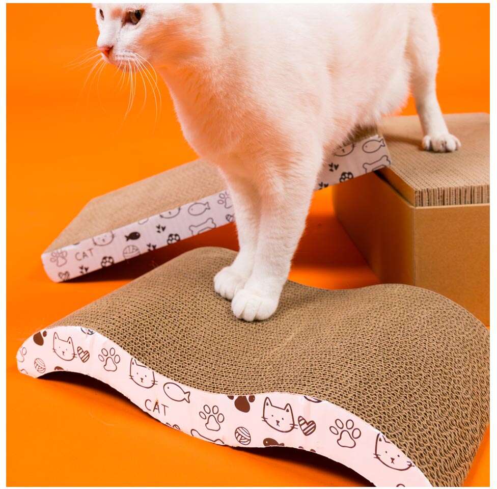 Brinquedo Arranhador Meau Ondulado de Papelão para Gatos - Tam. Único