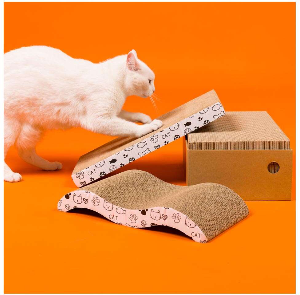 Brinquedo Arranhador Meau Retangular de Papelão para Gatos - Tam. Único