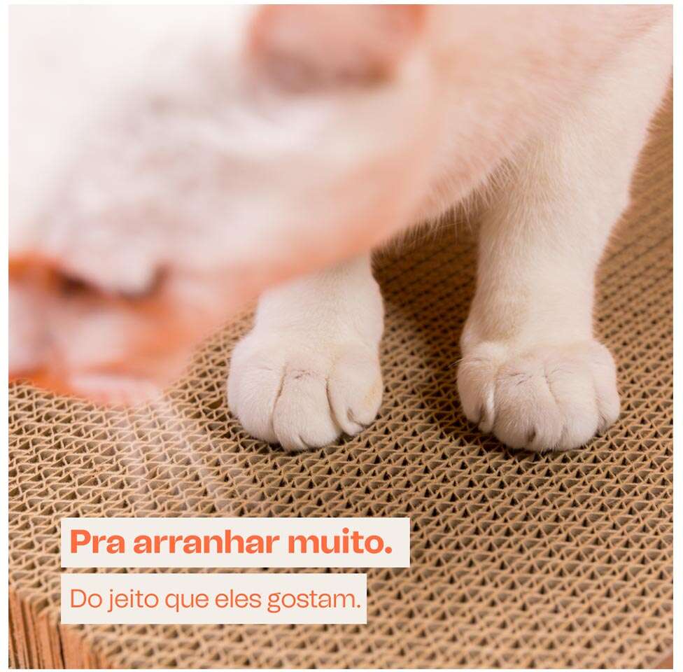 Brinquedo Arranhador Meau Retangular de Papelão para Gatos - Tam. Único