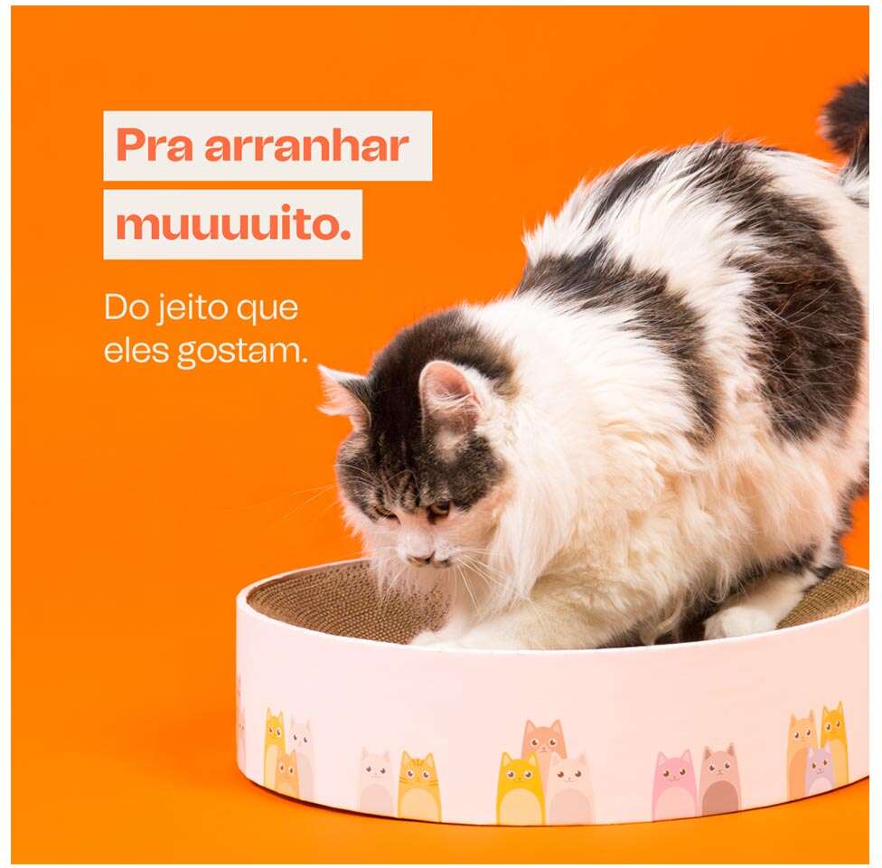 Brinquedo Arranhador Meau Redondo de Papelão para Gatos - Tam. Único
