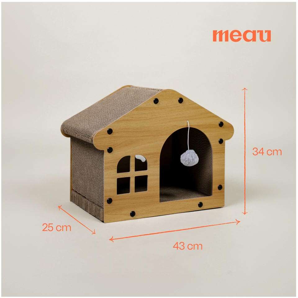 Brinquedo Arranhador Meau Casinha para Gatos - Tam. Único