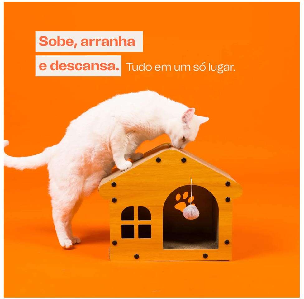 Brinquedo Arranhador Meau Casinha para Gatos - Tam. Único