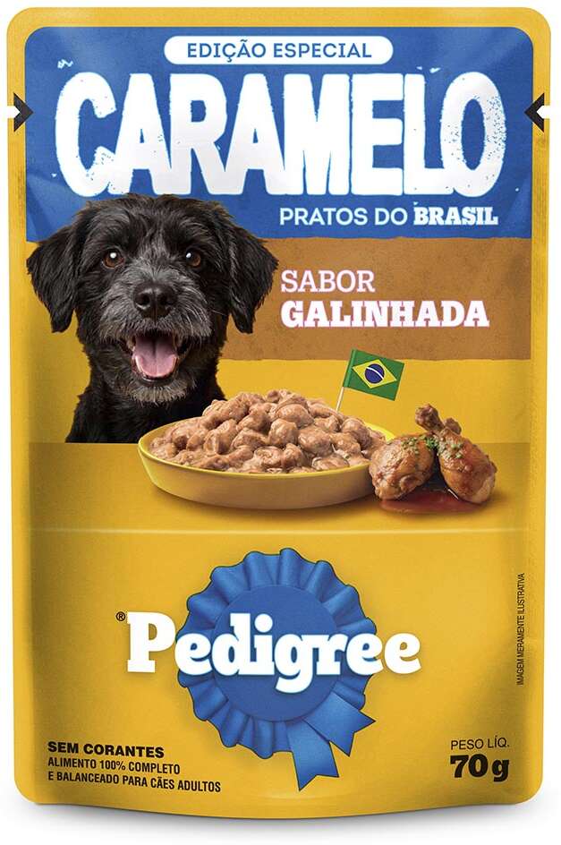 Ração Úmida Pedigree Caramelo para Cães Adultos sabor Galinhada - 70 g
