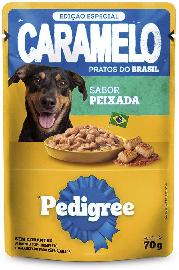 Ração Úmida Pedigree Caramelo para Cães Adultos sabor Peixada - 70 g