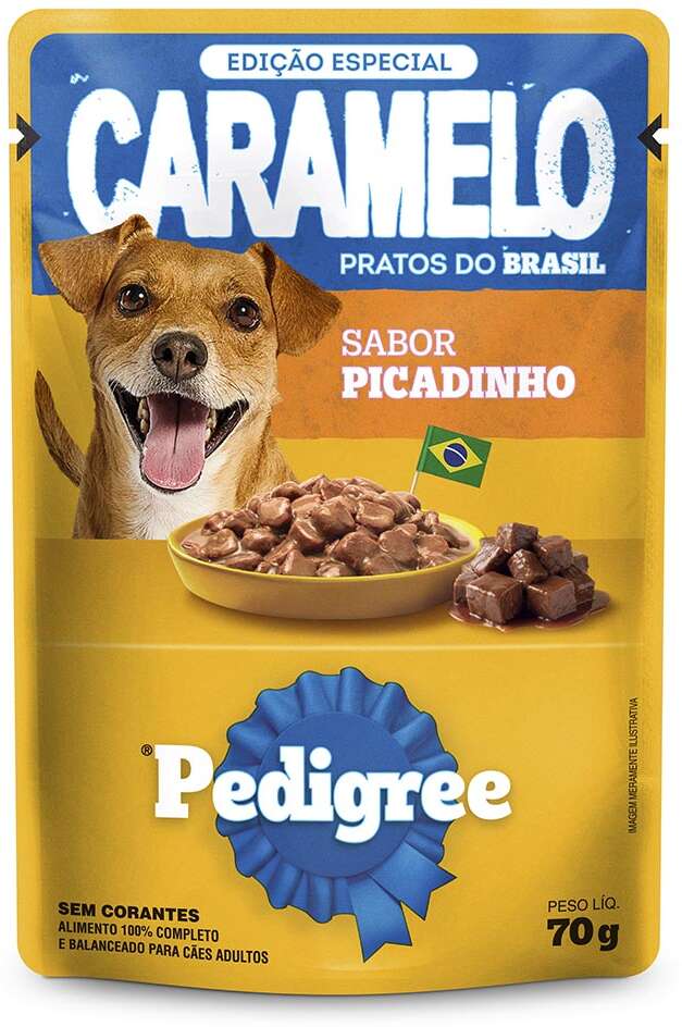 Ração Úmida Pedigree Caramelo para Cães Adultos sabor Picadinho - 70 g