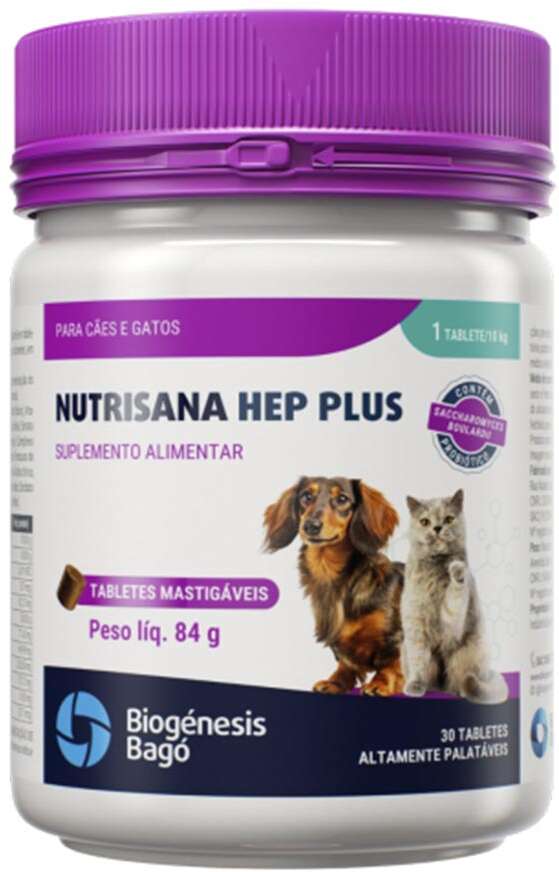 Suplemento Alimentar Nutrisana Hep Plus para Cães e Gatos - 30 Tabletes