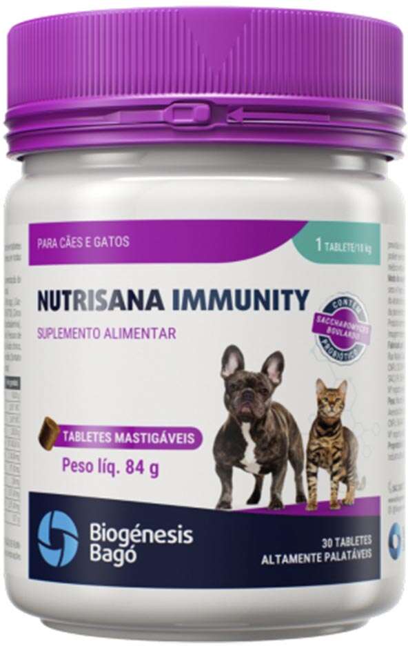 Suplemento Alimentar Nutrisana Immunity para Cães e Gatos - 30 Tabletes