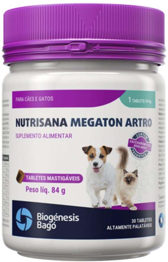 Suplemento Alimentar Nutrisana Megaton Artro para Cães e Gatos - 30 Tabletes