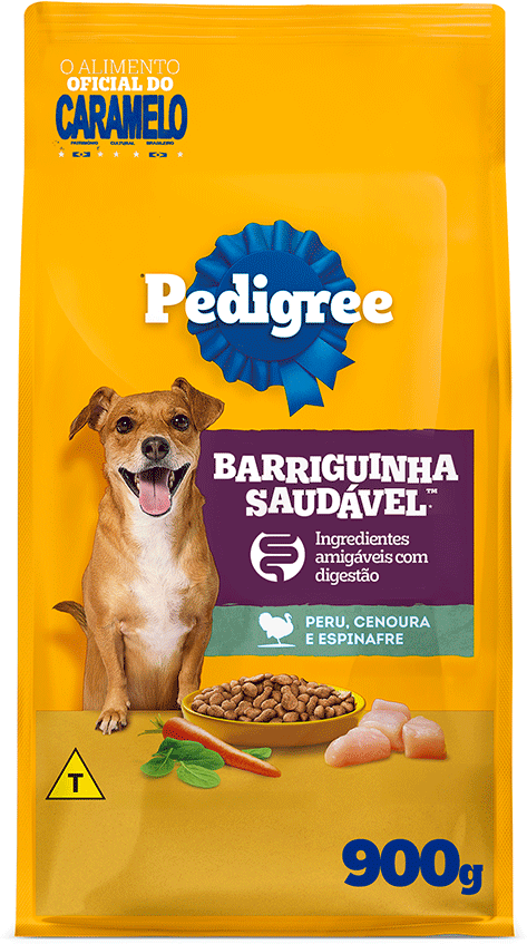 Ração Seca Pedigree Barriguinha Saudável para Cães Adultos Raças Pequenas e Minis sabor Peru - 900 g