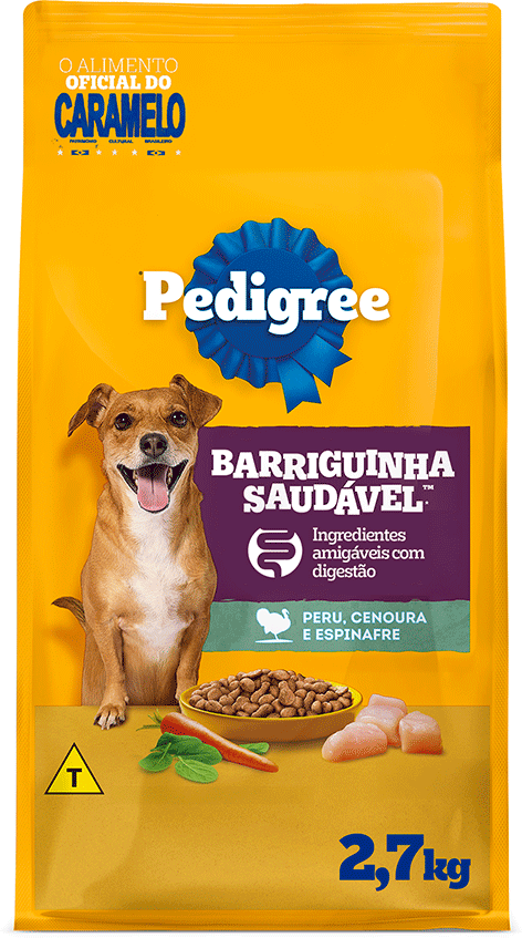 Ração Seca Pedigree Barriguinha Saudável para Cães Adultos Raças Pequenas e Minis sabor Peru - 2,7Kg