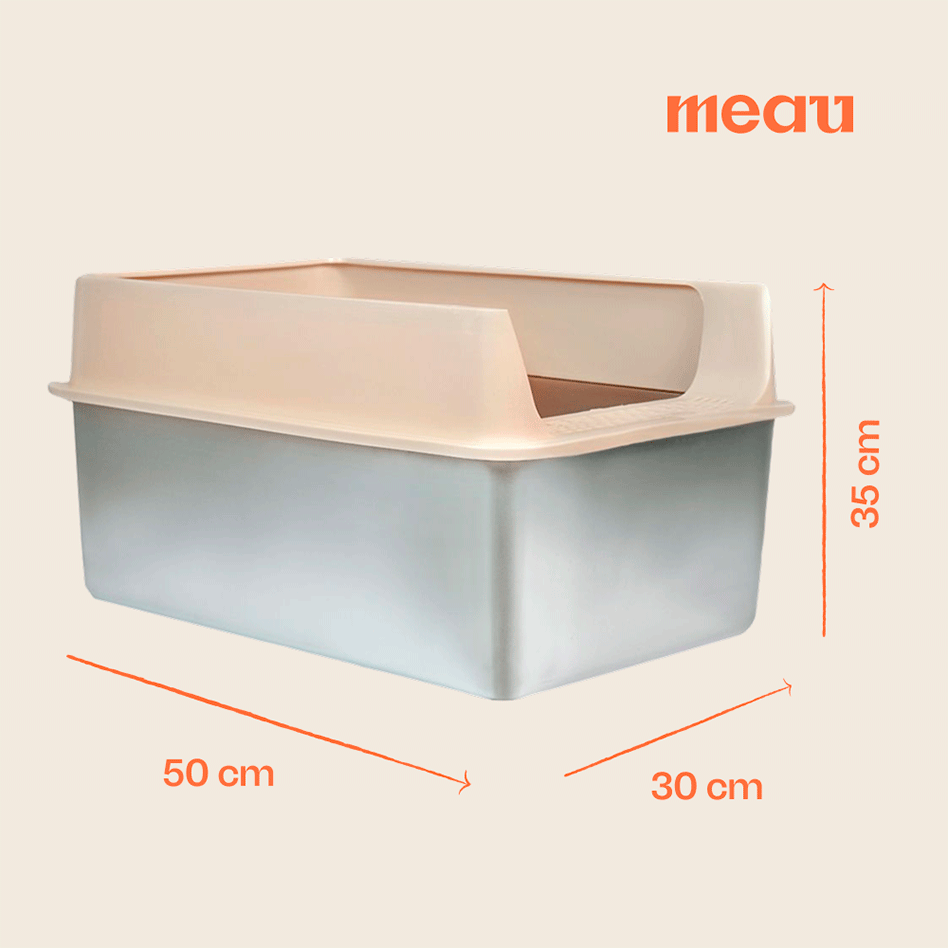 Caixa de Areia Meau Inox com Soleira para Gatos - Tam. M