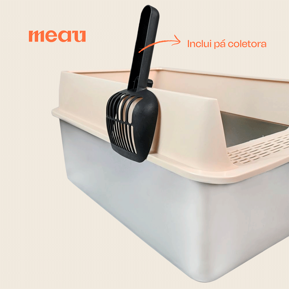 Caixa de Areia Meau Inox com Soleira para Gatos - Tam. G