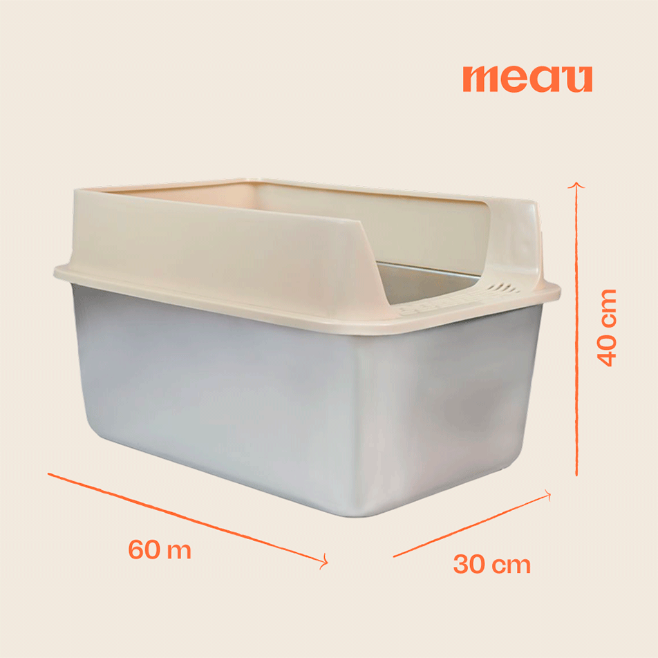 Caixa de Areia Meau Inox com Soleira para Gatos - Tam. G