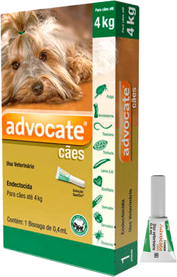 Antipulgas e Vermicida Advocate 40 mg para Cães até 4Kg - 1 Pipeta