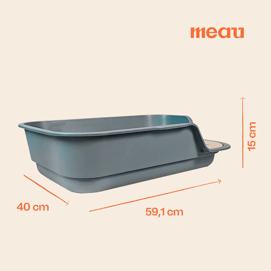 Caixa de Areia Meau Basic Cinza com Pá para Gatos - Tam. Único