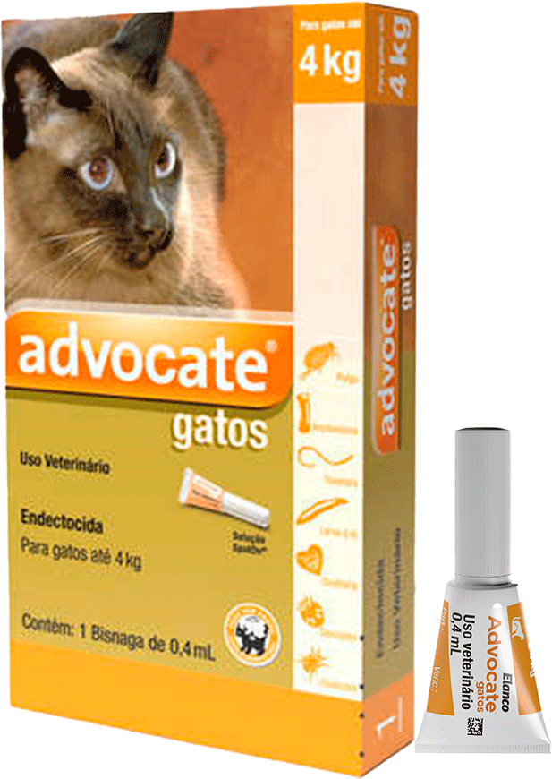 Antipulgas e Vermicida Advocate 40 mg para Gatos até 4Kg - 1 Pipeta