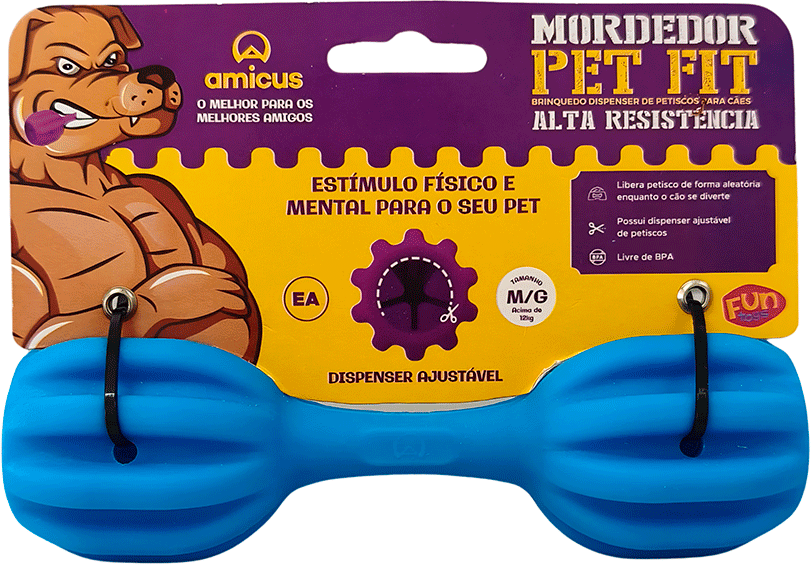 Brinquedo Amicus Fun Toys Pet Fit Azul - Tam. M/G